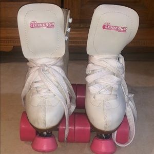 White and Pink Roller Skates